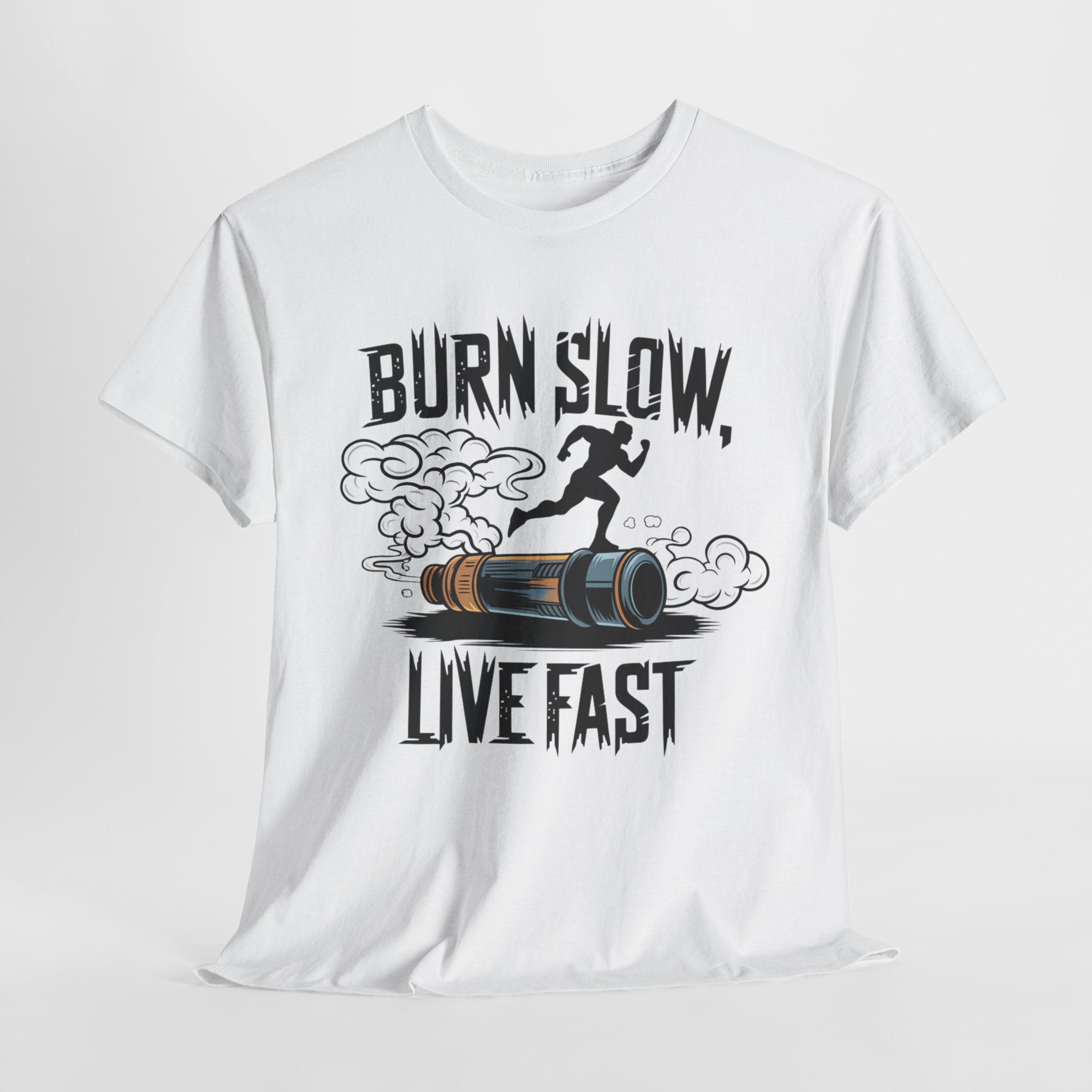 Burn Slow, Live Fast Unisex Heavy Cotton Tee - Casual Graphic T-Shirt for Adventurers