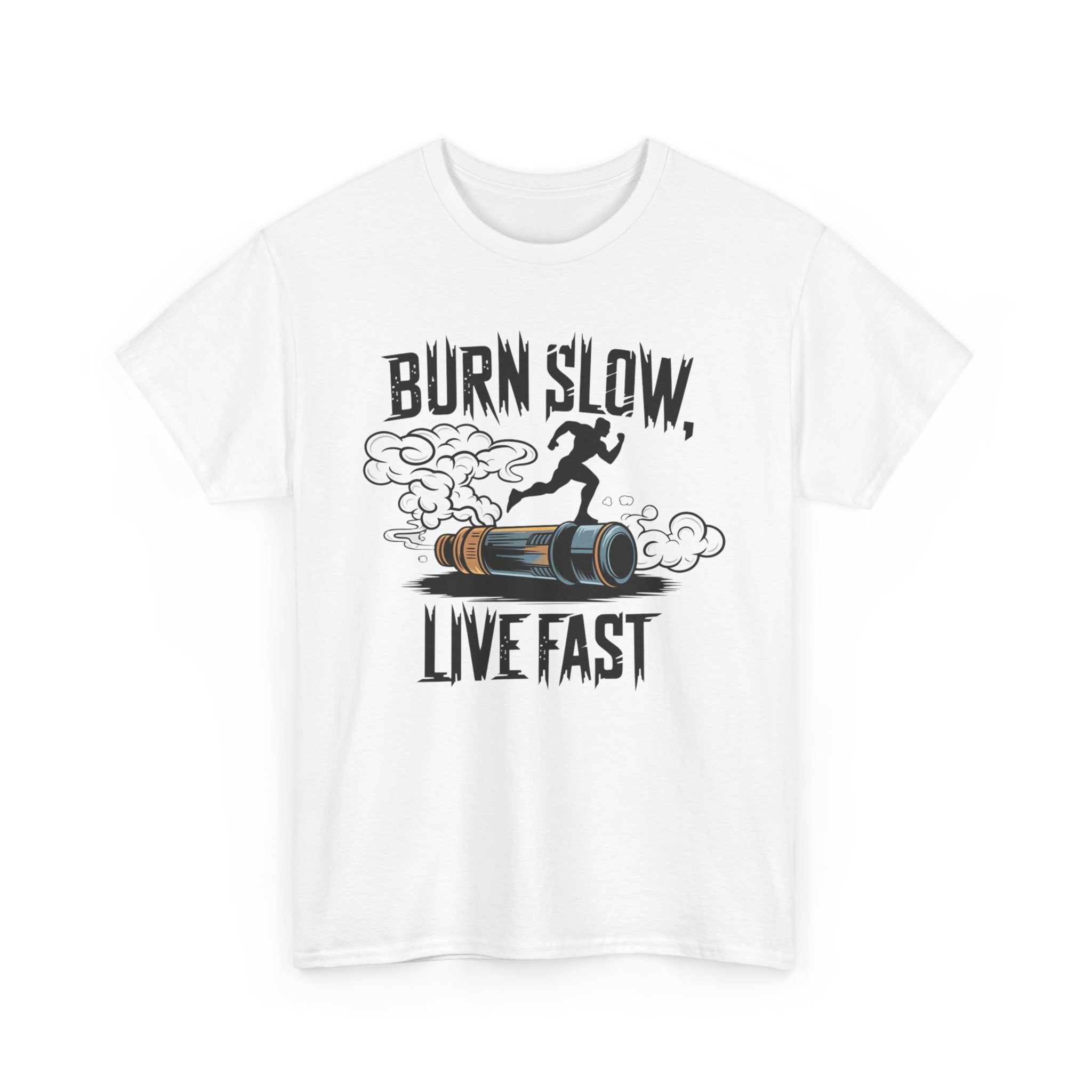 Burn Slow, Live Fast Unisex Heavy Cotton Tee - Casual Graphic T-Shirt for Adventurers