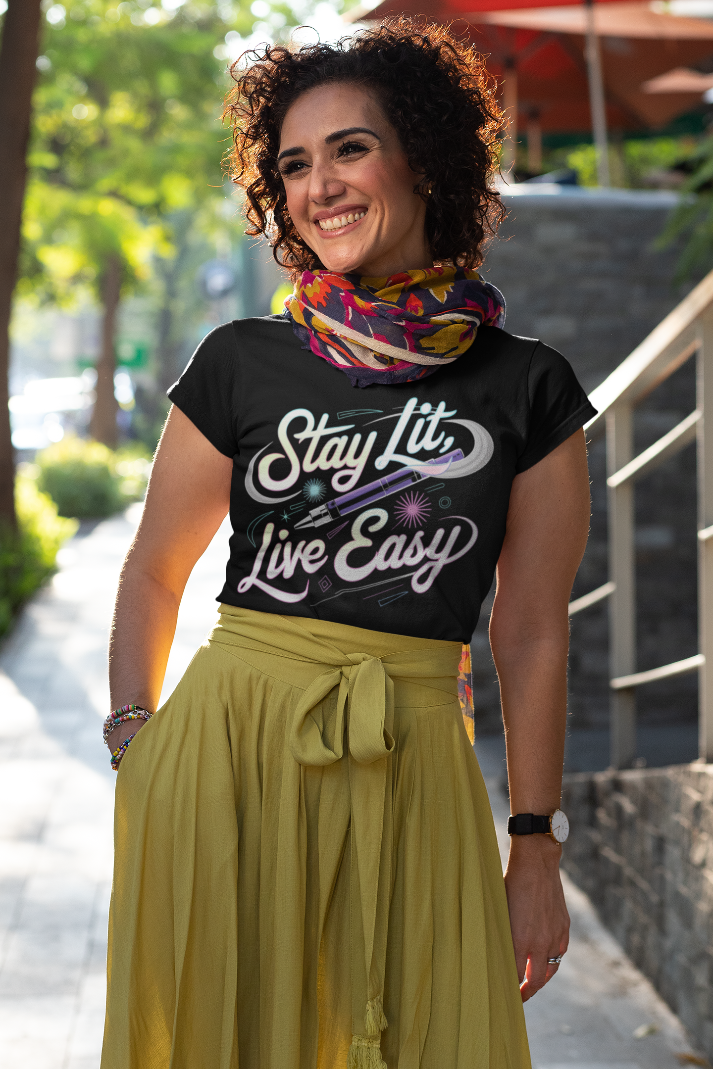 Stay Lit, Live Easy- Casual Graphic T-Shirt for Adventurers