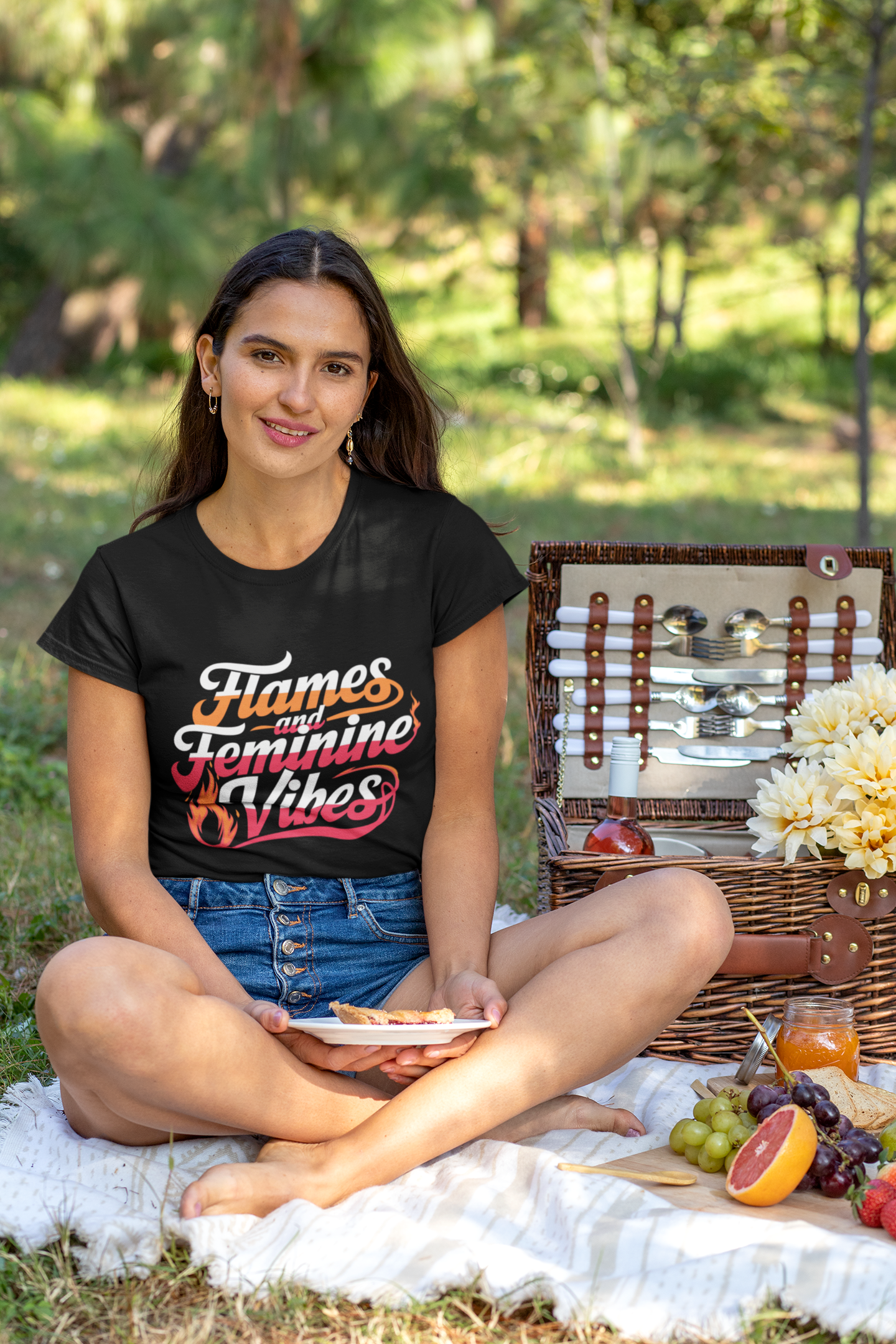 Flames And Feminine Vibes- Casual Graphic T-Shirt for Adventurers