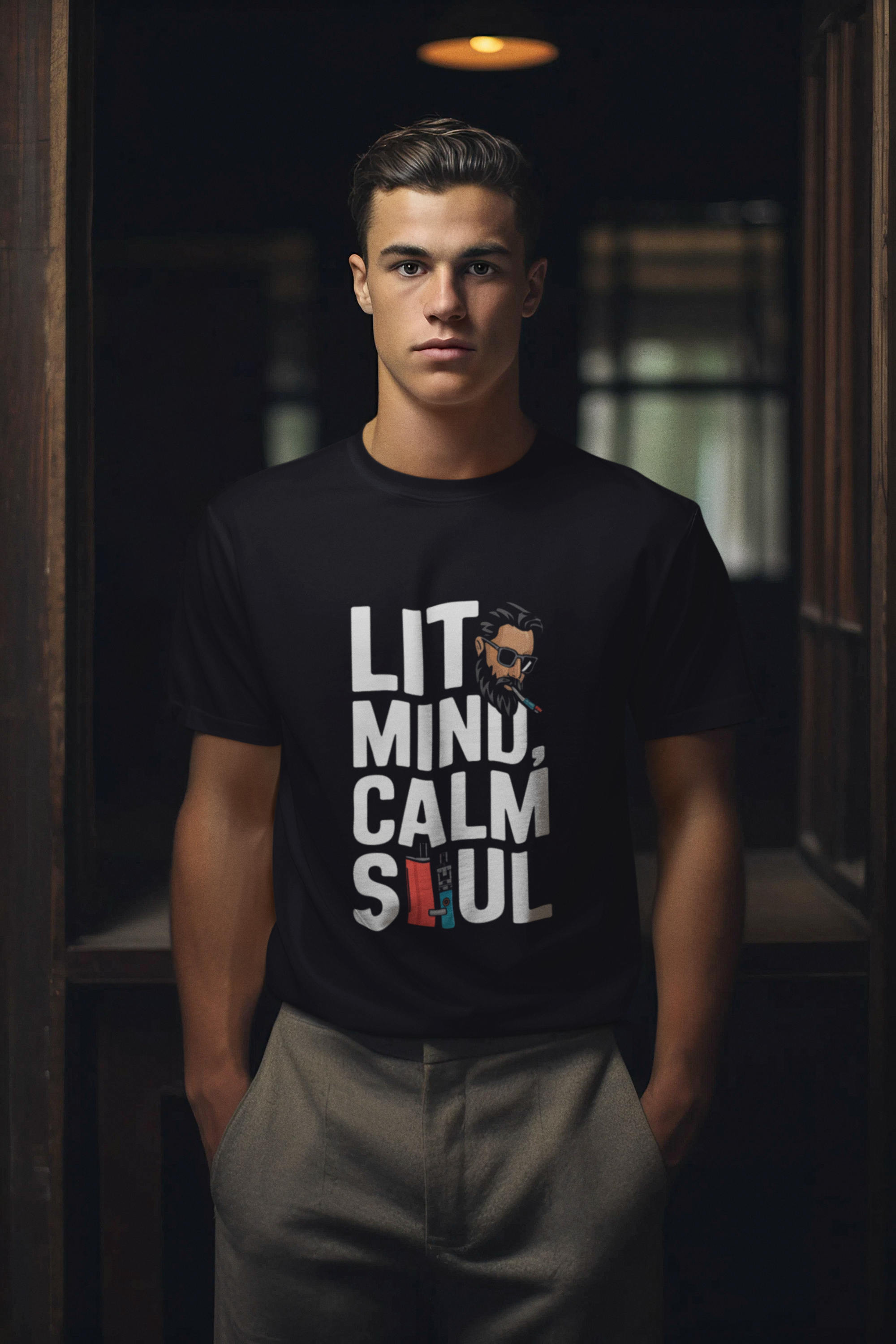 Lit Mind Calm Soul- Casual Graphic T-Shirt for Adventurers