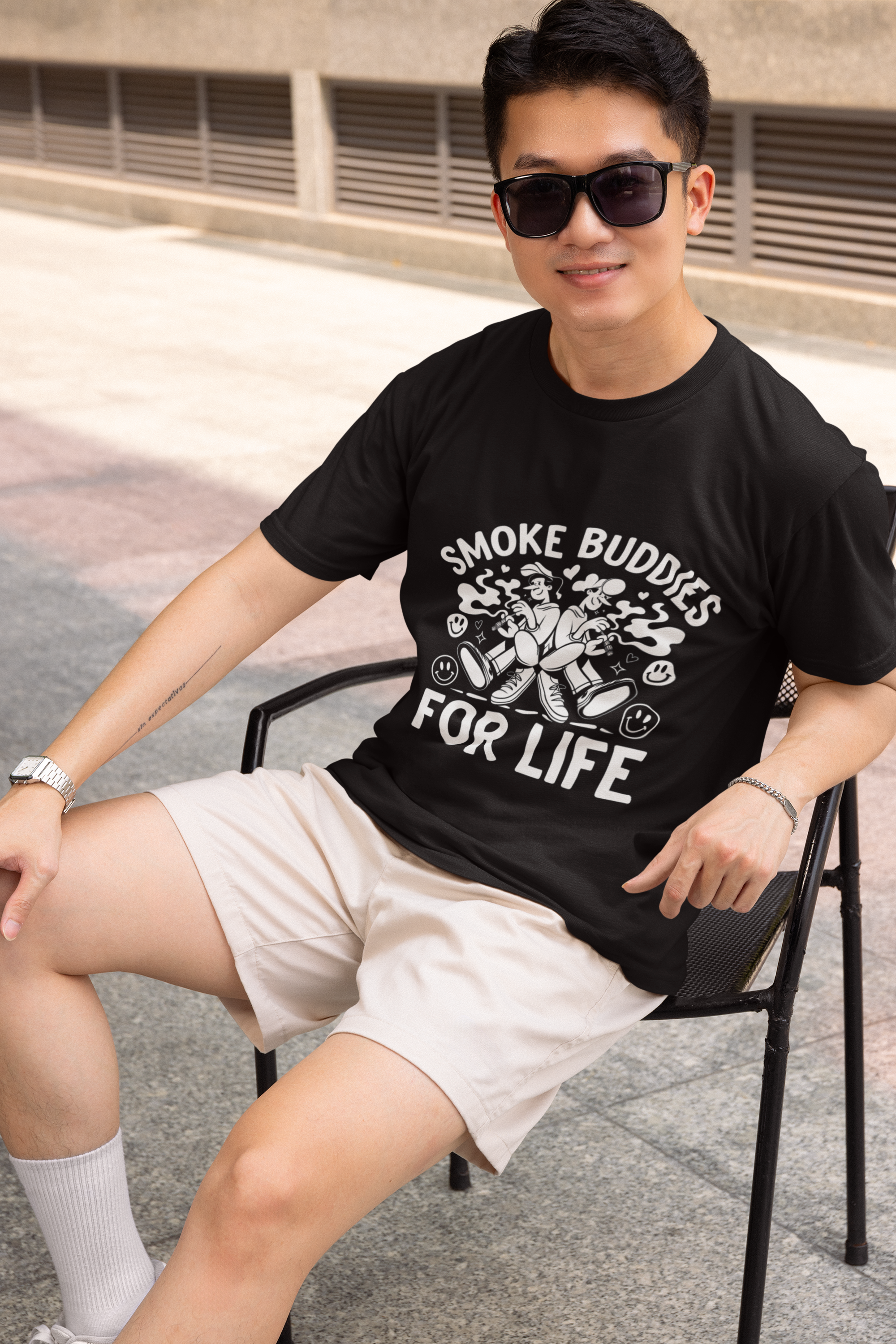 Smoke Buddies For Life- Casual Graphic T-Shirt for Adventurers