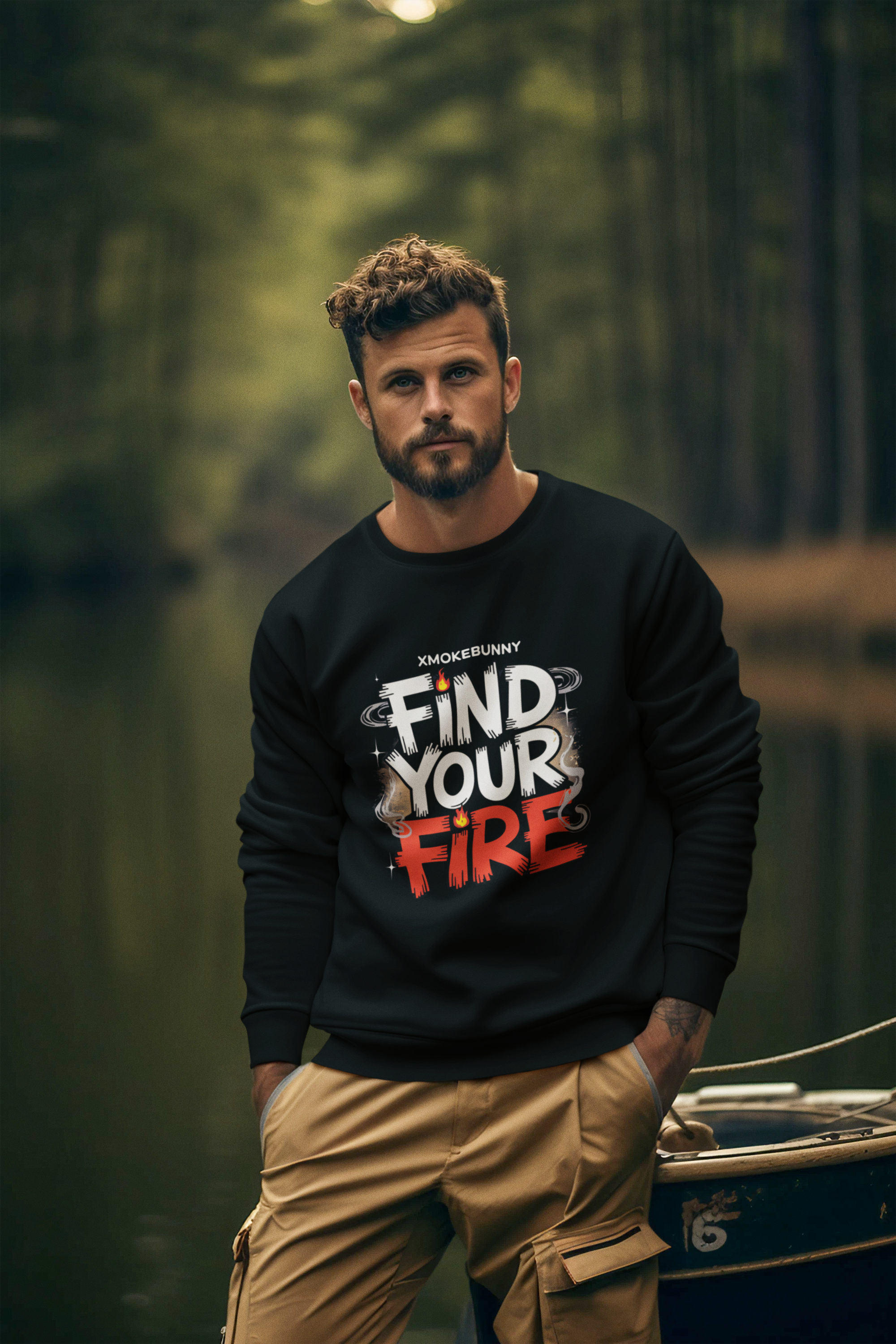 Find Your Fire- Casual Graphic Sweatshirt for Adventurers