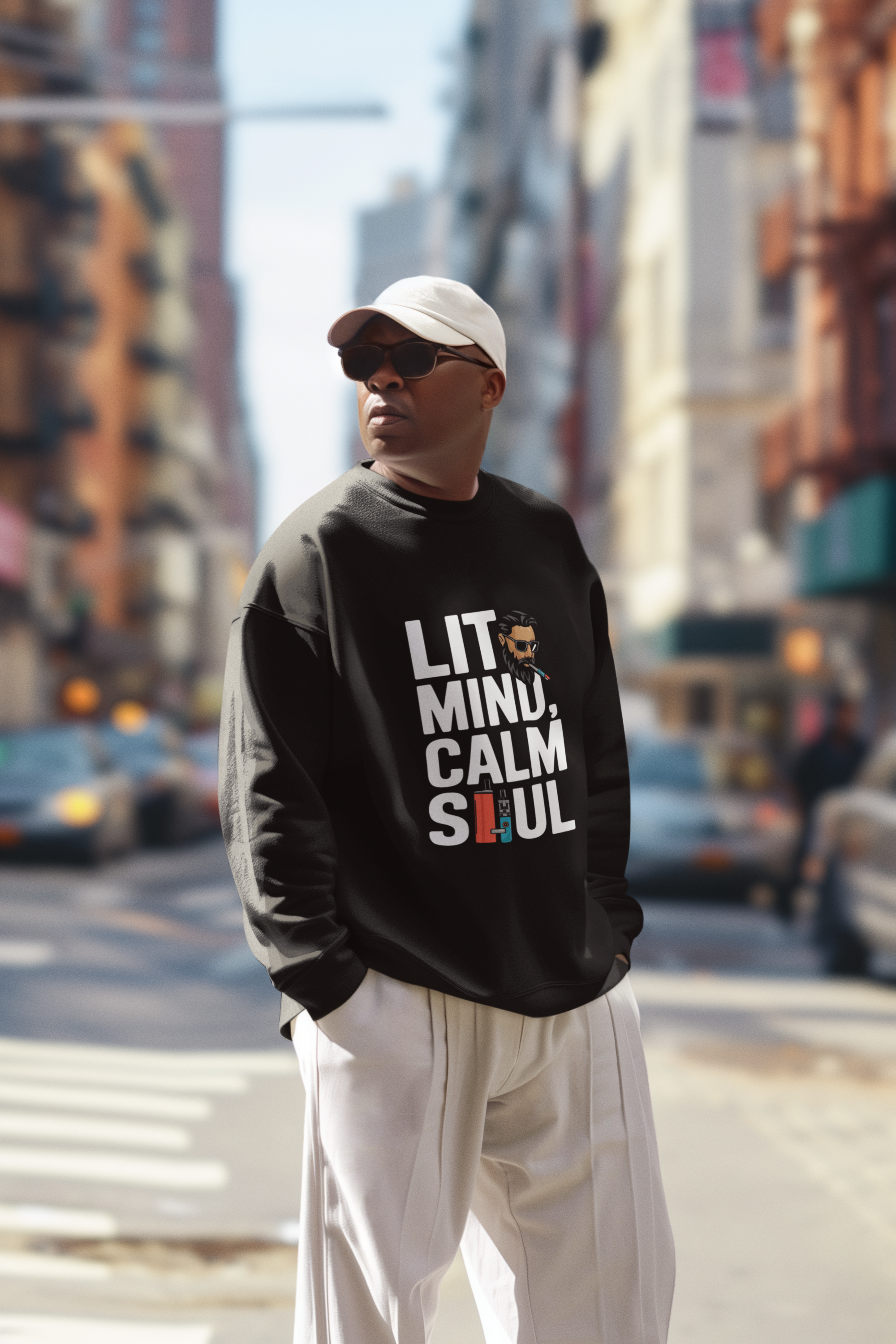 Lit Mind, Calm Soul- Casual Graphic Sweatshirt for Adventurers