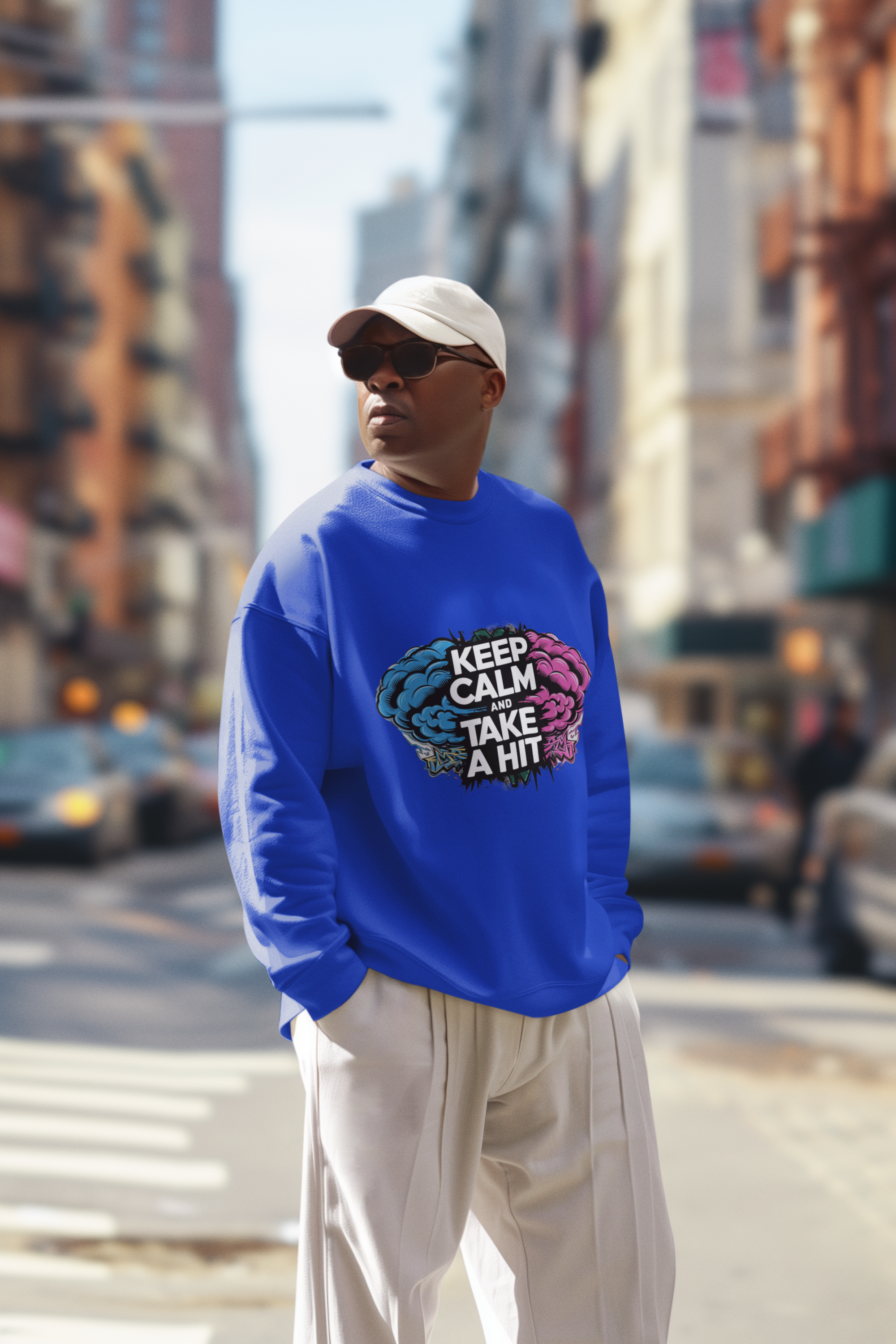 Keep Calm And Take A Hit- Casual Graphic Sweatshirt for Adventurers