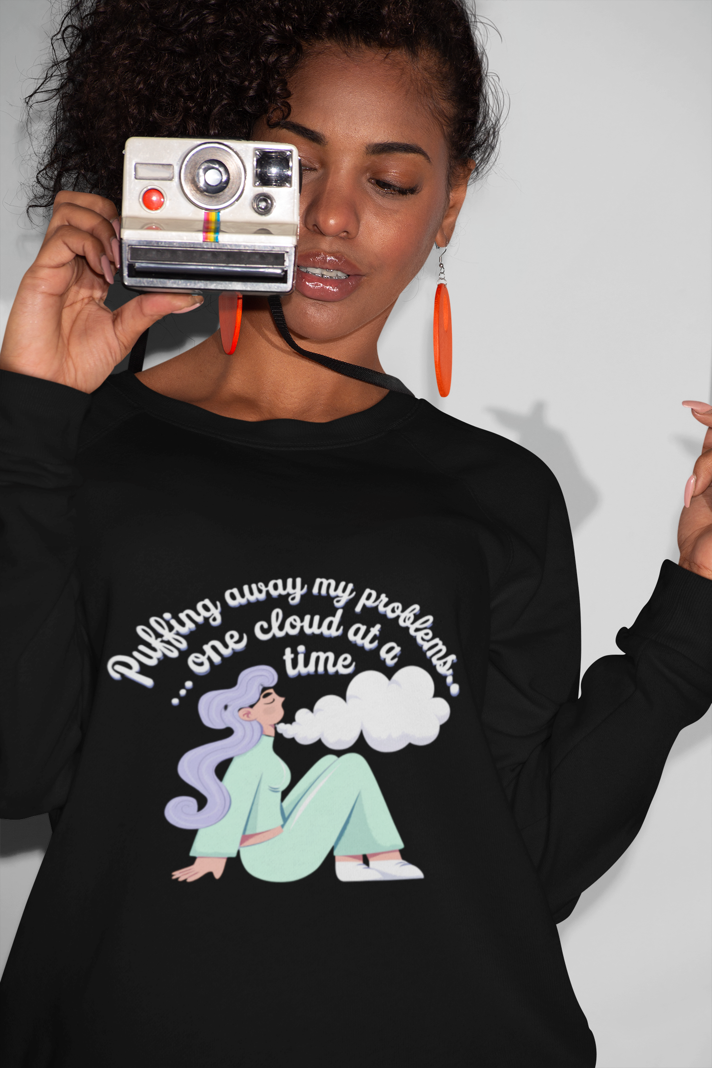 Puffing Away My Problems- Casual Graphic Sweatshirt for Adventurers