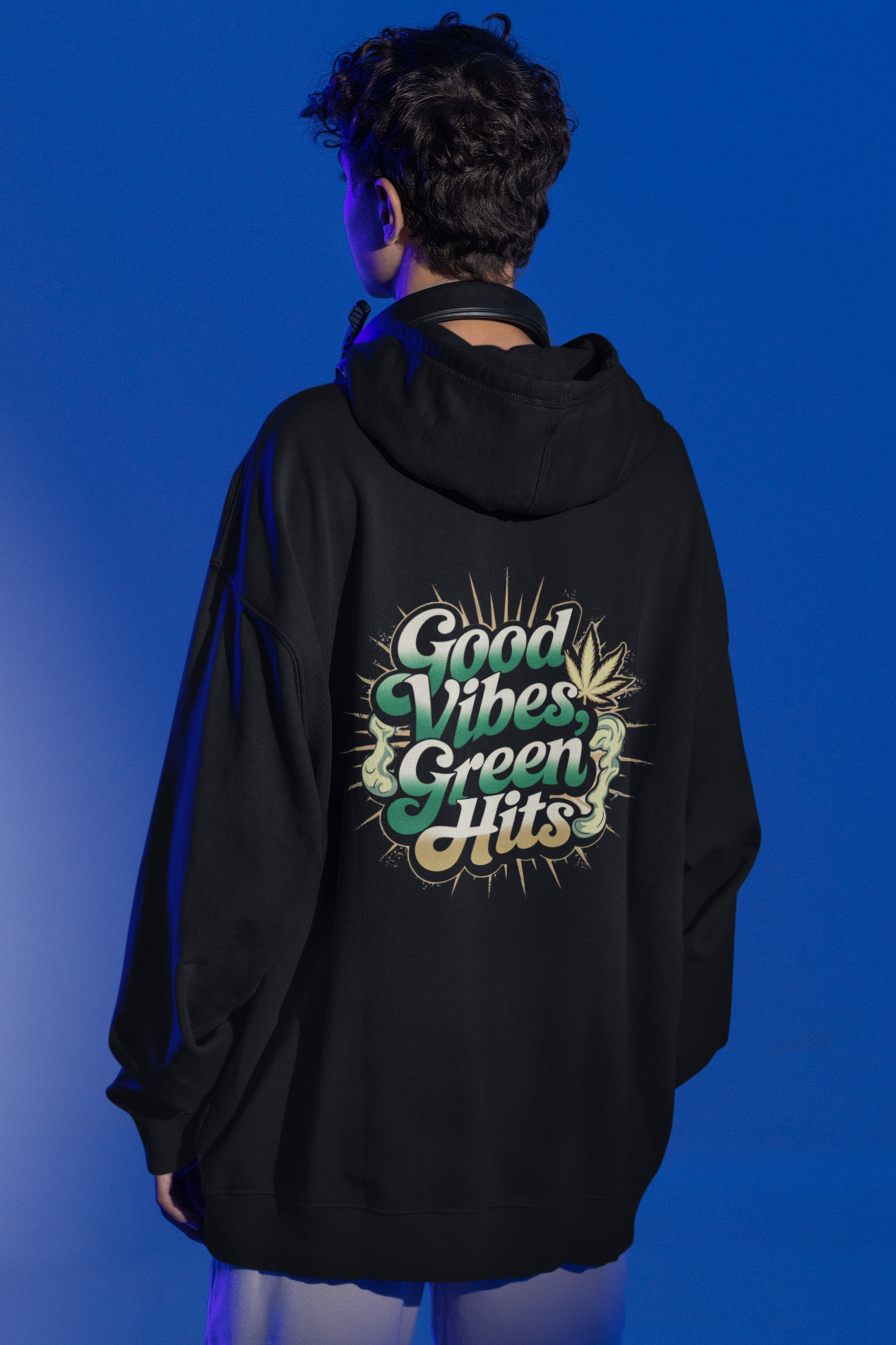 Good Vibes, Green Hits- Casual Graphic Hoodies for Adventurers