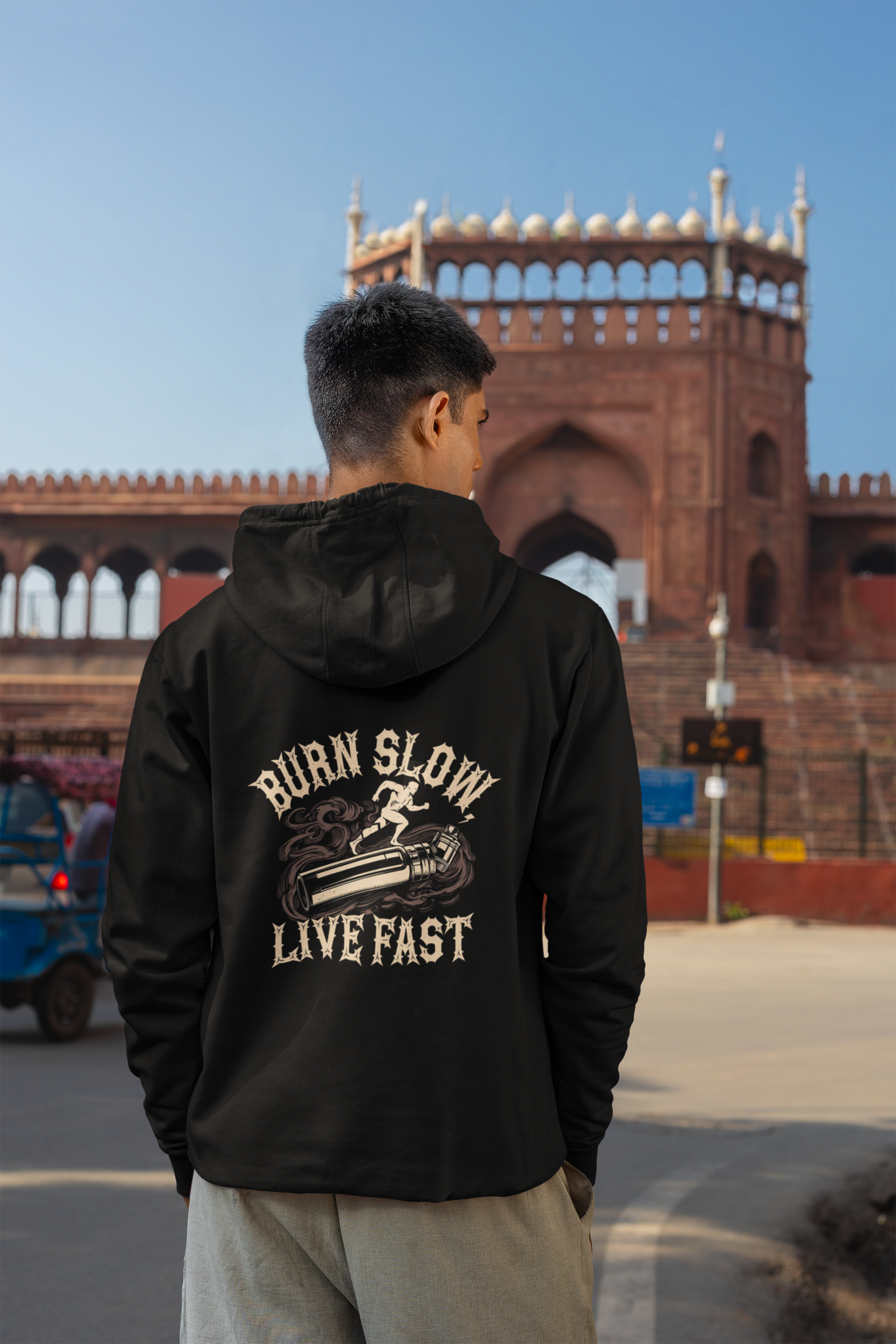 Burn Slow, Live Fast- Casual Graphic Hoodies for Adventurers