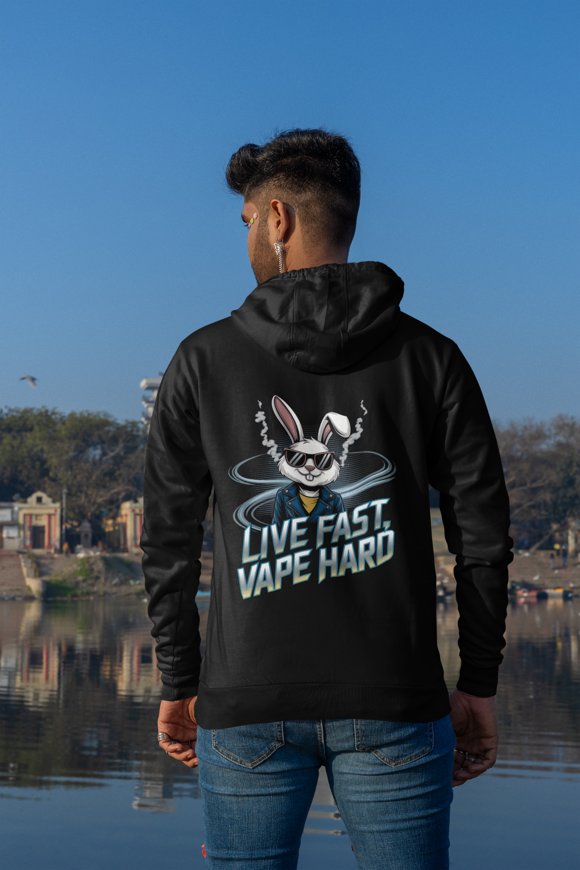 Live Fast, Vape Hard- Casual Graphic Hoodies for Adventurers