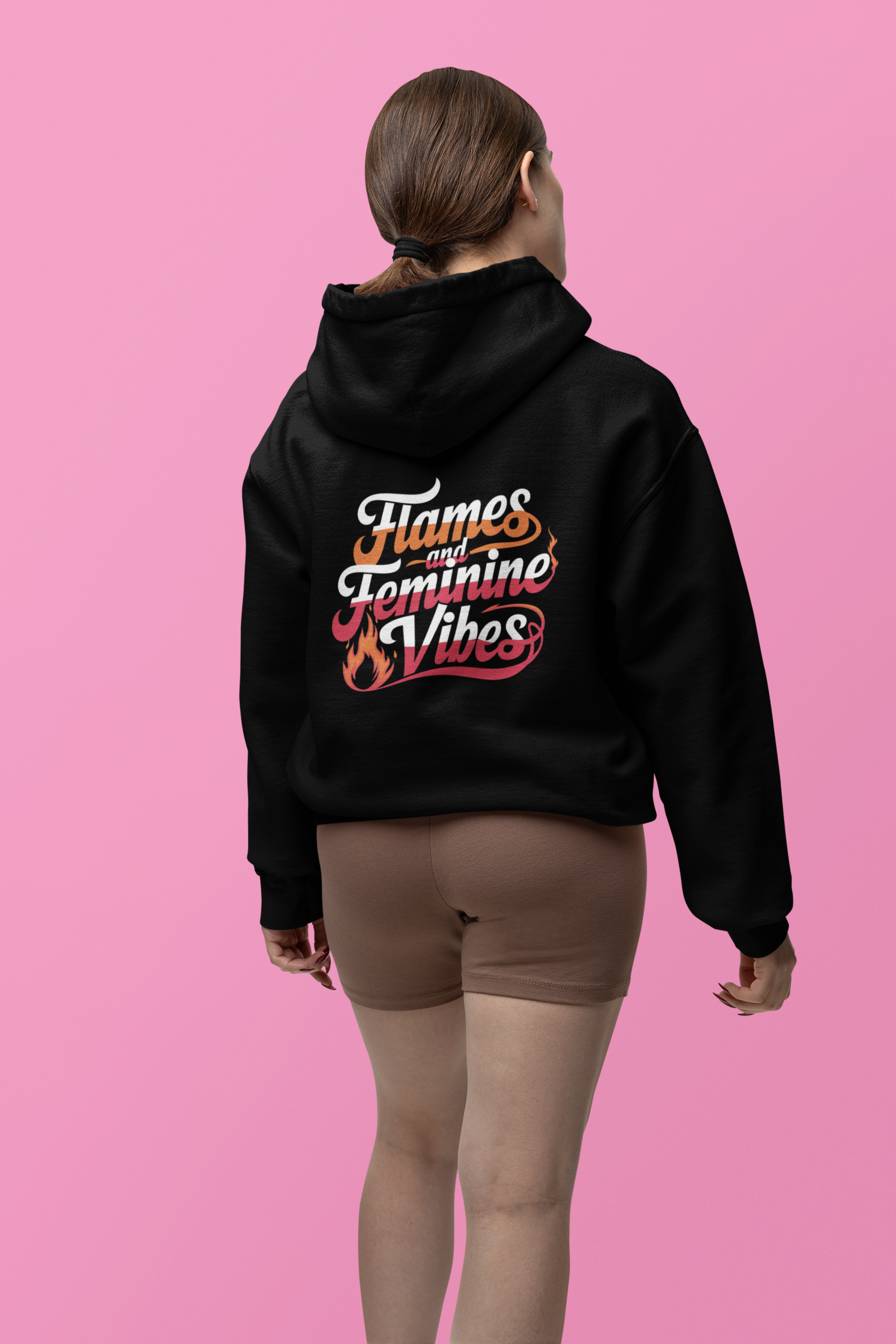 Flames And Feminine Vibes- Casual Graphic Hoodies for Adventurers