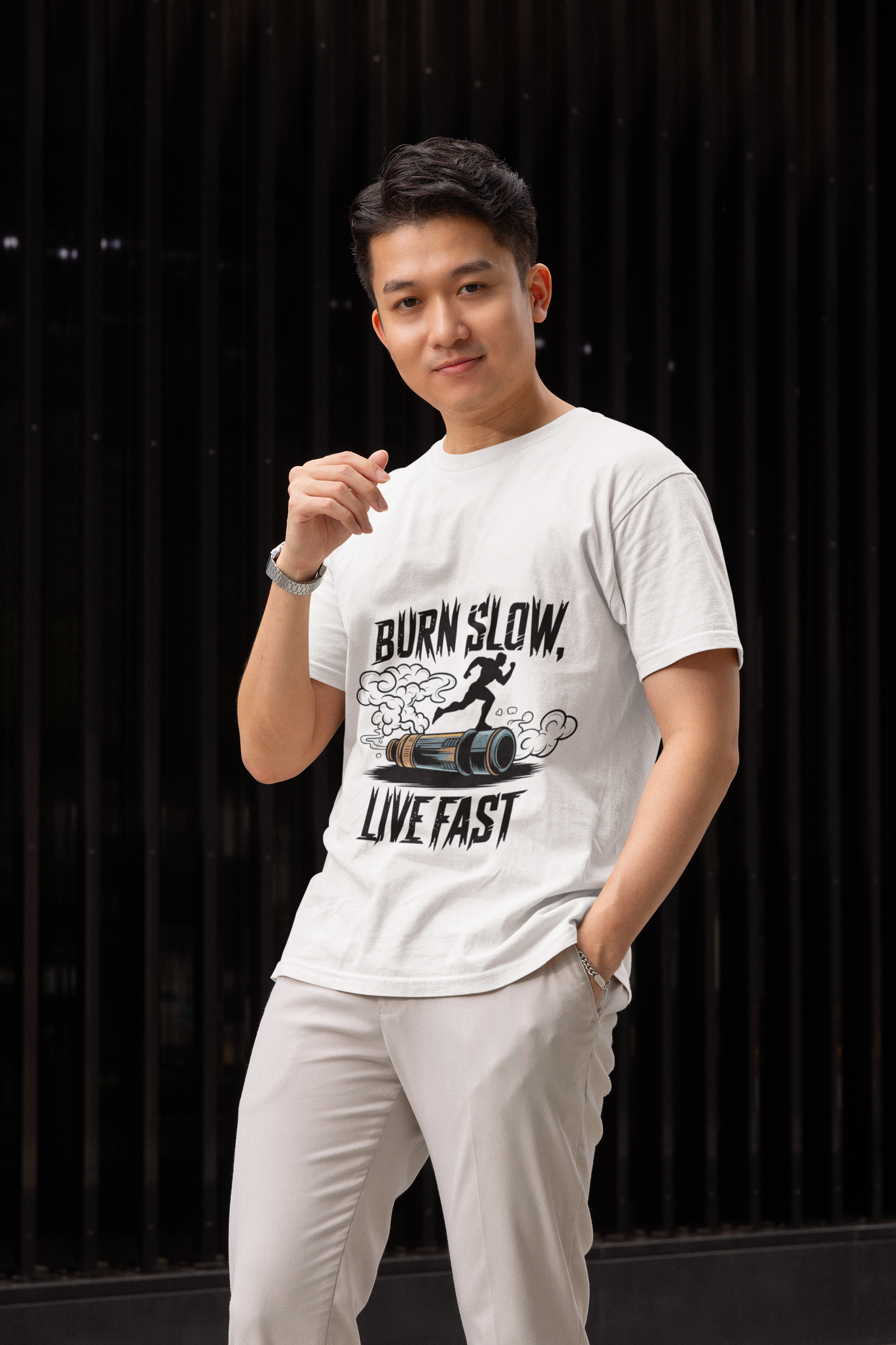 Burn Slow, Live Fast Unisex Heavy Cotton Tee - Casual Graphic T-Shirt for Adventurers