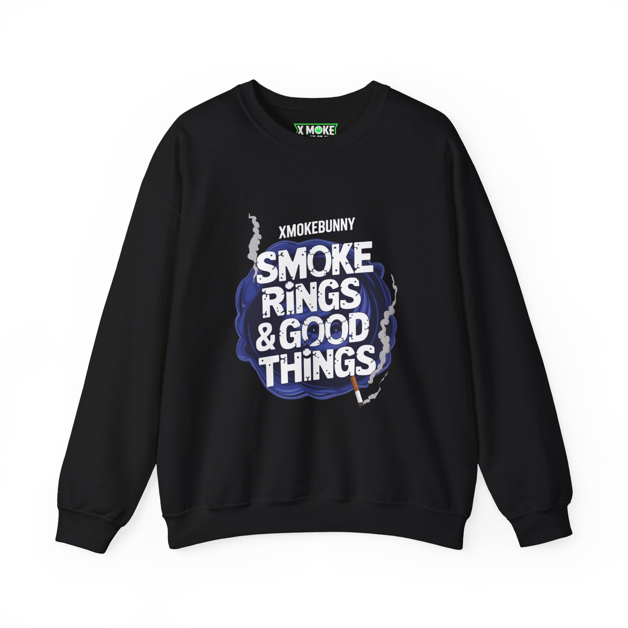 Smoke Rings And Good Things- Casual Graphic Sweatshirt for Adventurers