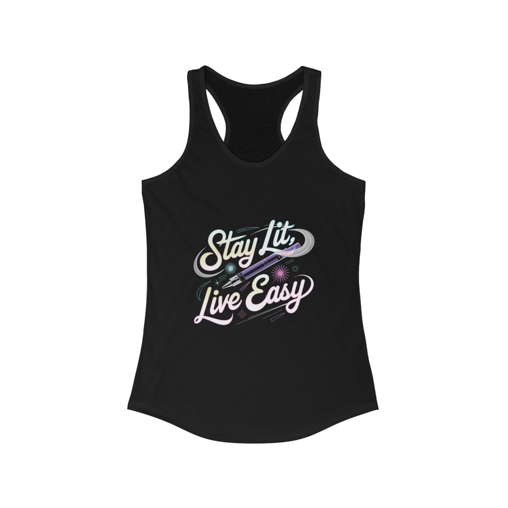 Stay Lit, Live Easy- Casual Graphic Tank Top for Adventurers