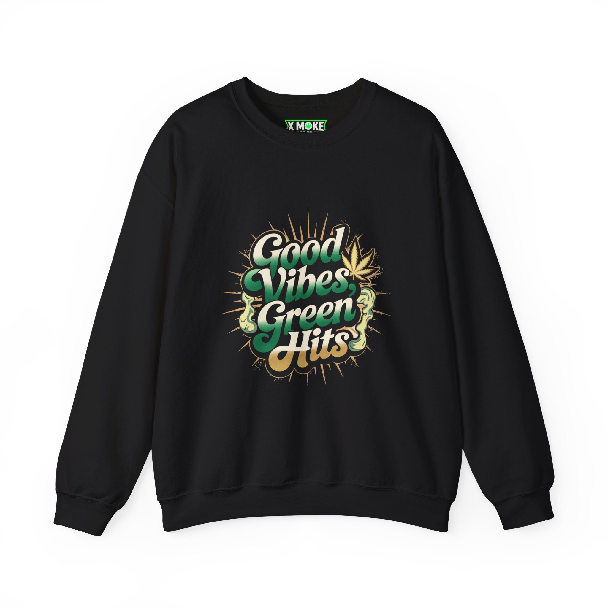 Good Vibes Green Hits- Casual Graphic Sweatshirt for Adventurers