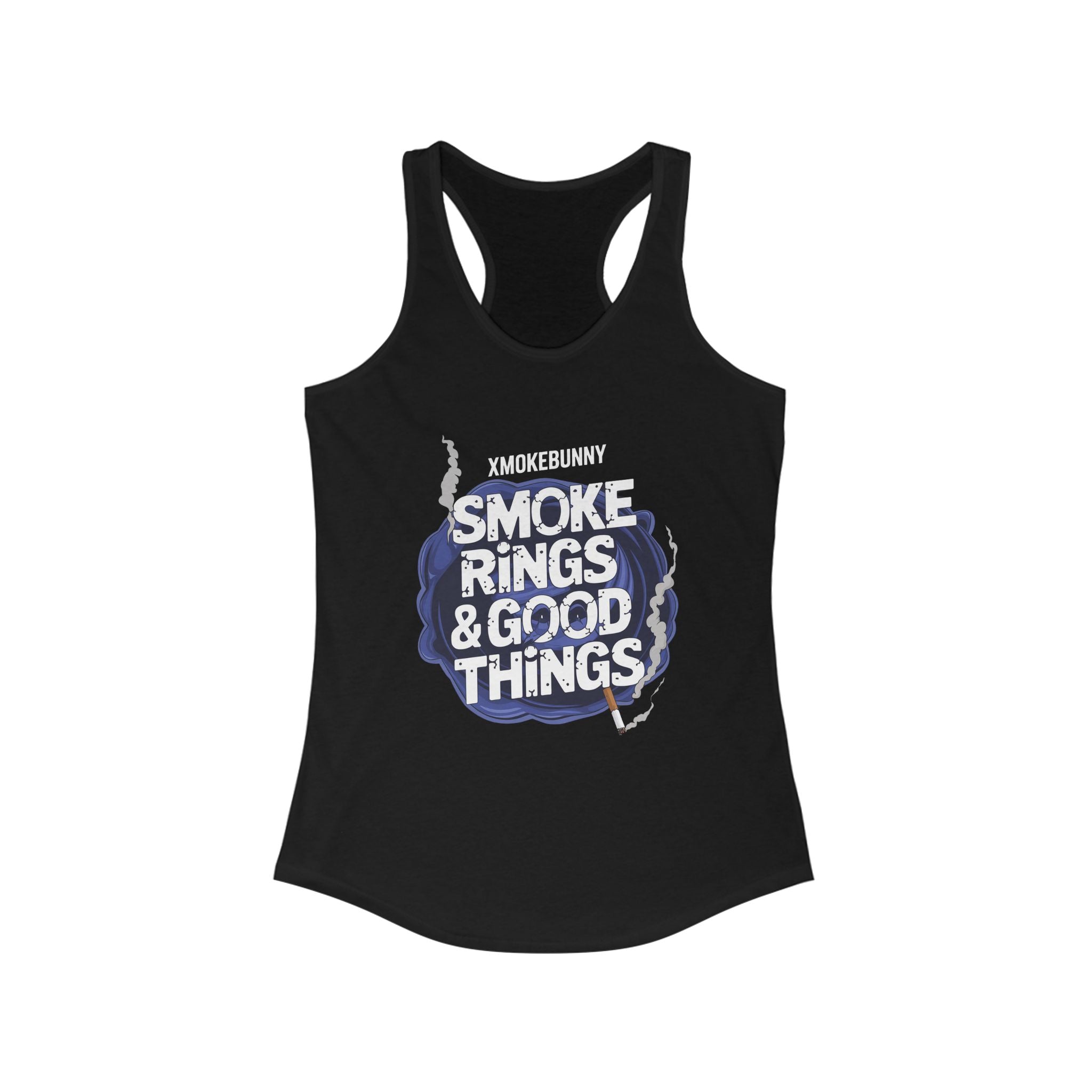 Smoke Rings & Good Things- Casual Graphic Tank Top for Adventurers