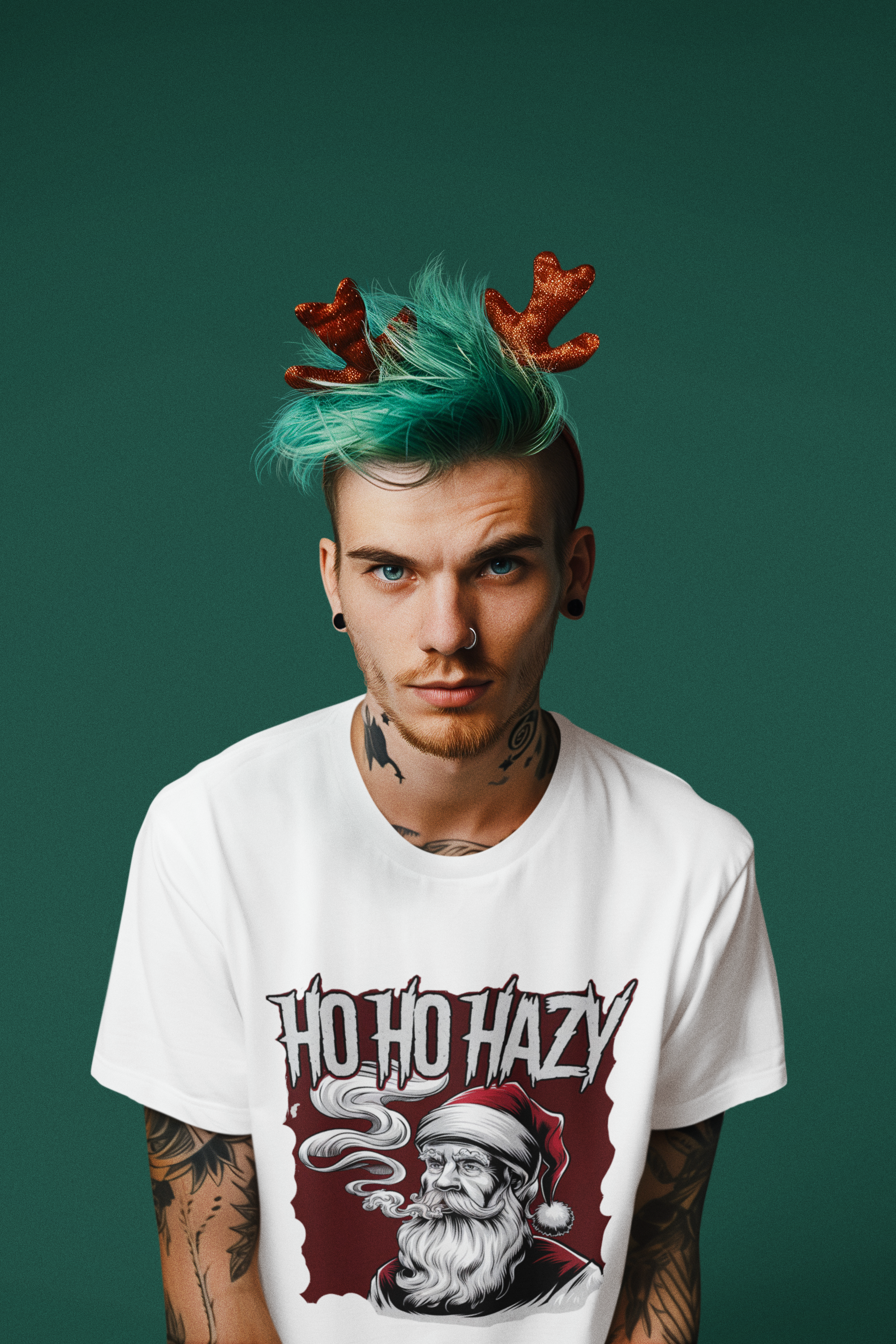 Ho Ho Hazy Christmas Crewneck T-Shirt