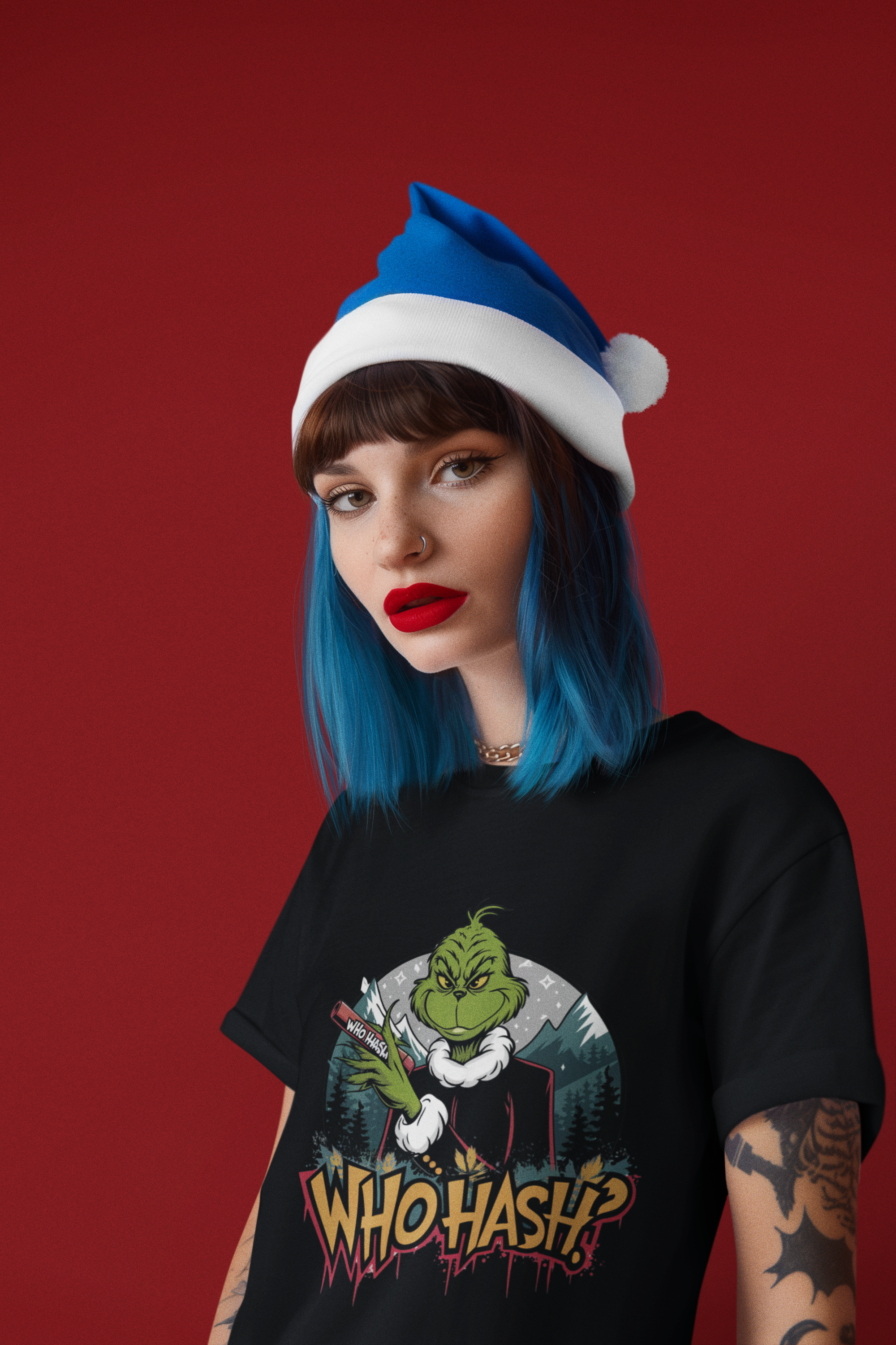 Who Hash? Christmas Crewneck T- Shirt