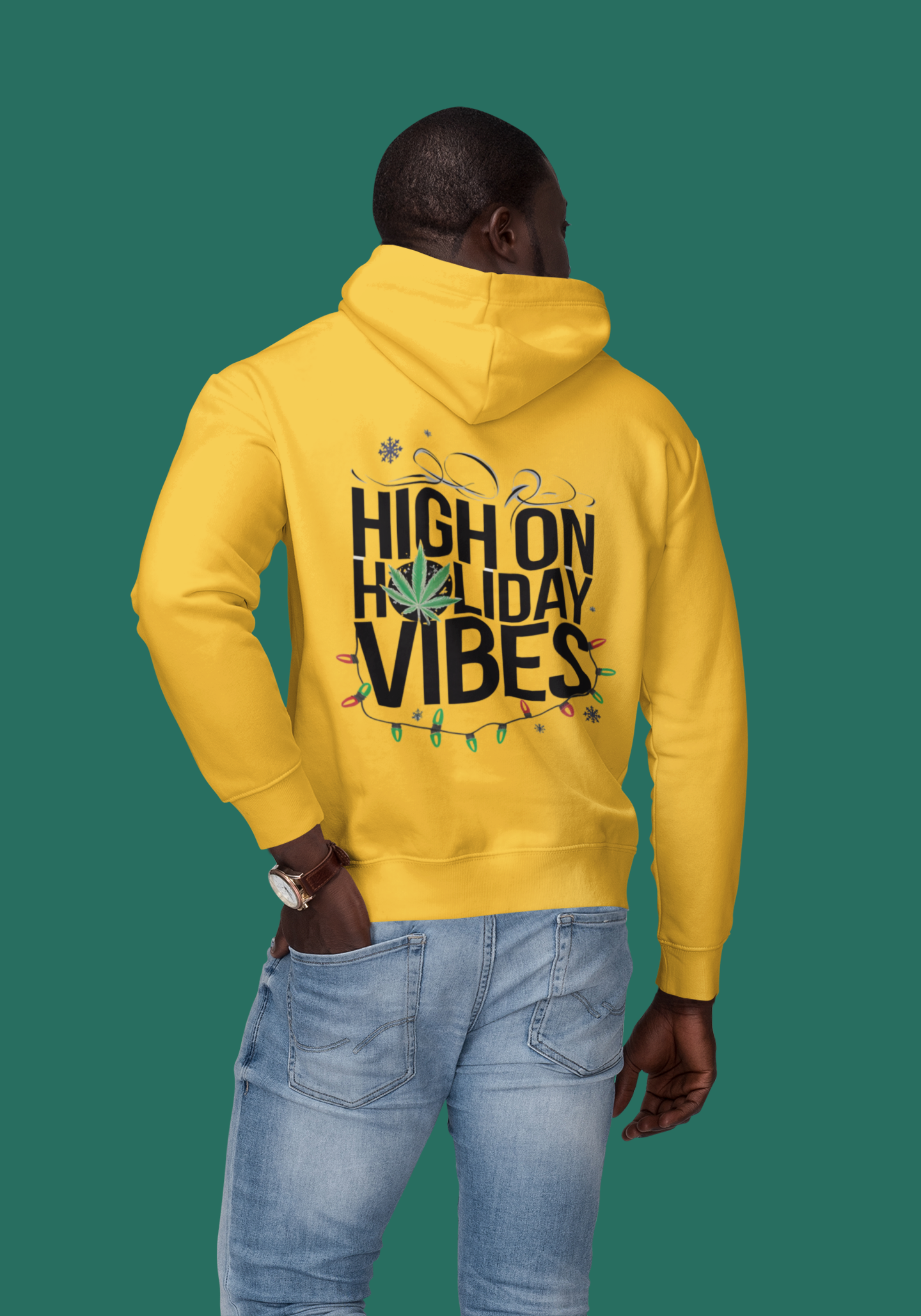 High on Holiday Vibes! Christmas Crewneck Hoodie