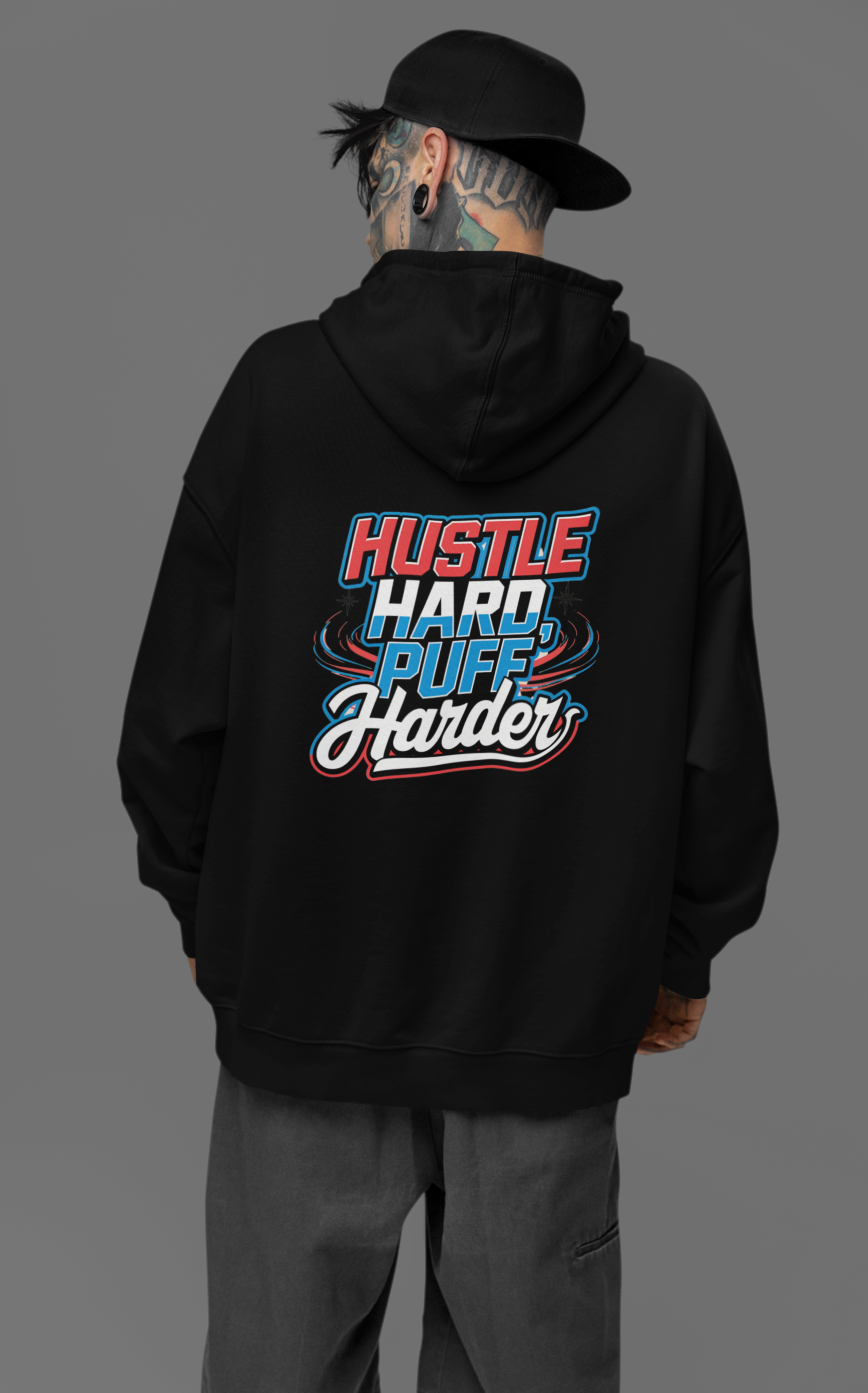 Hustle Hard Puff Harder - New Year Crewneck Hoodie