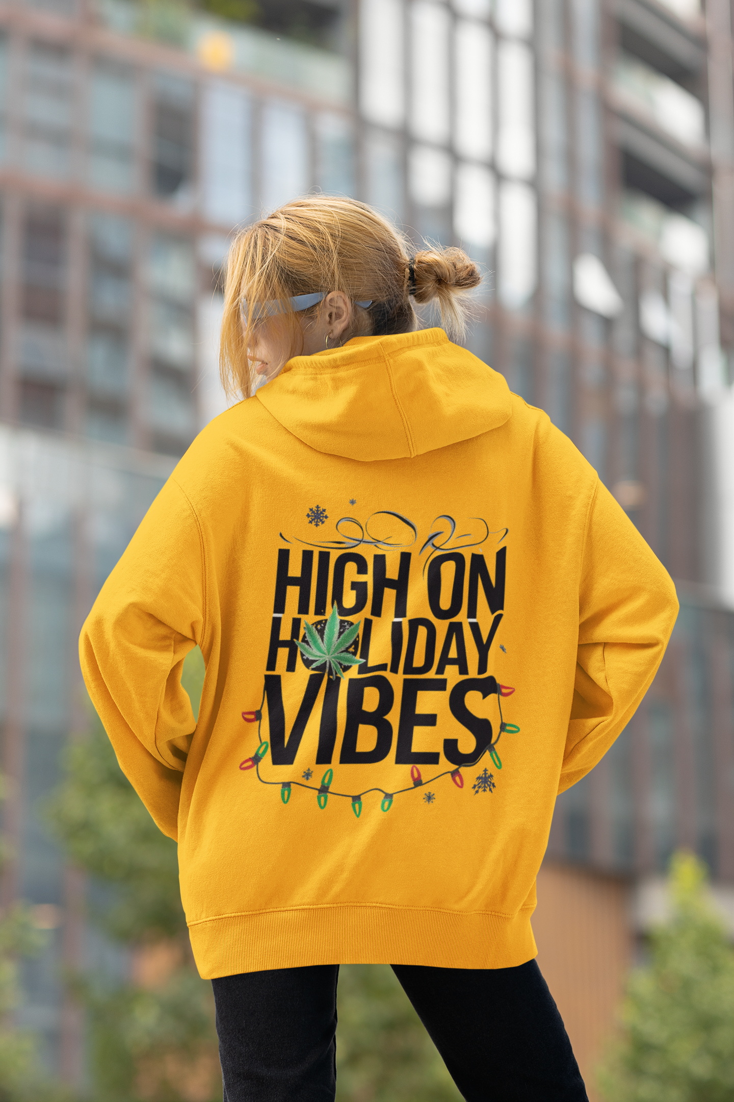 High on Holiday Vibes! Christmas Crewneck Hoodie