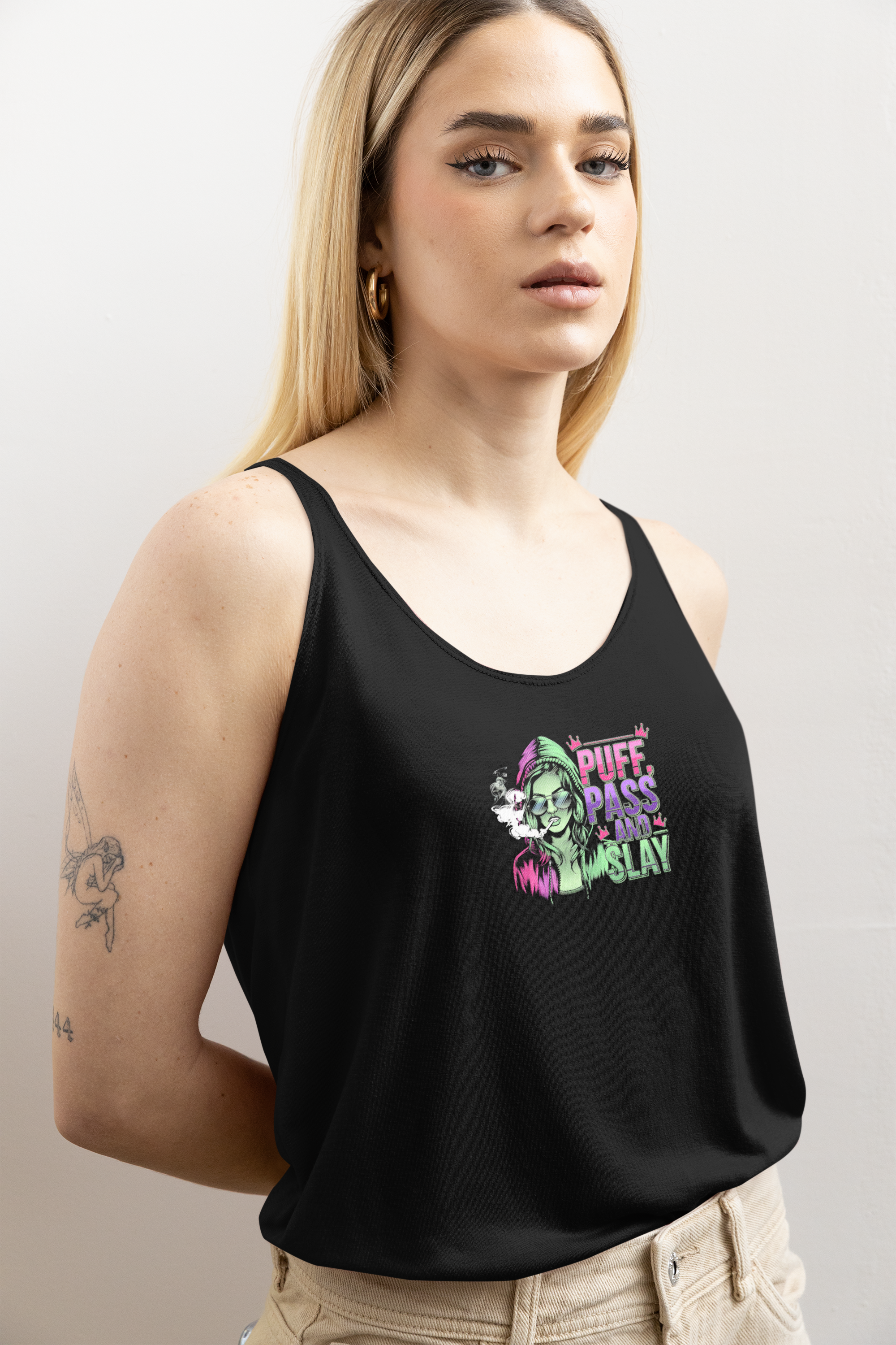 Puff, Pass And Slay- Casual Graphic Tank Top for Adventurers