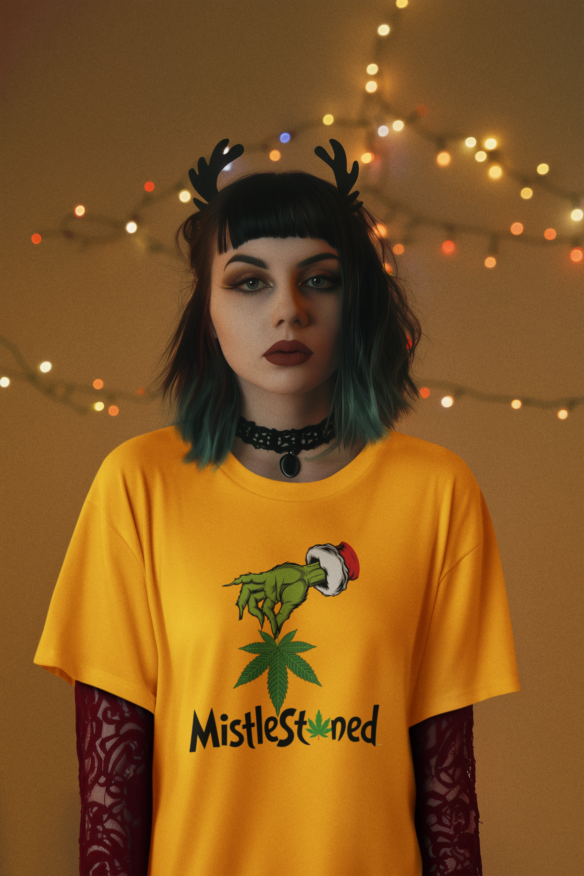 Mistle Stoned! Christmas Crewneck T-Shirt