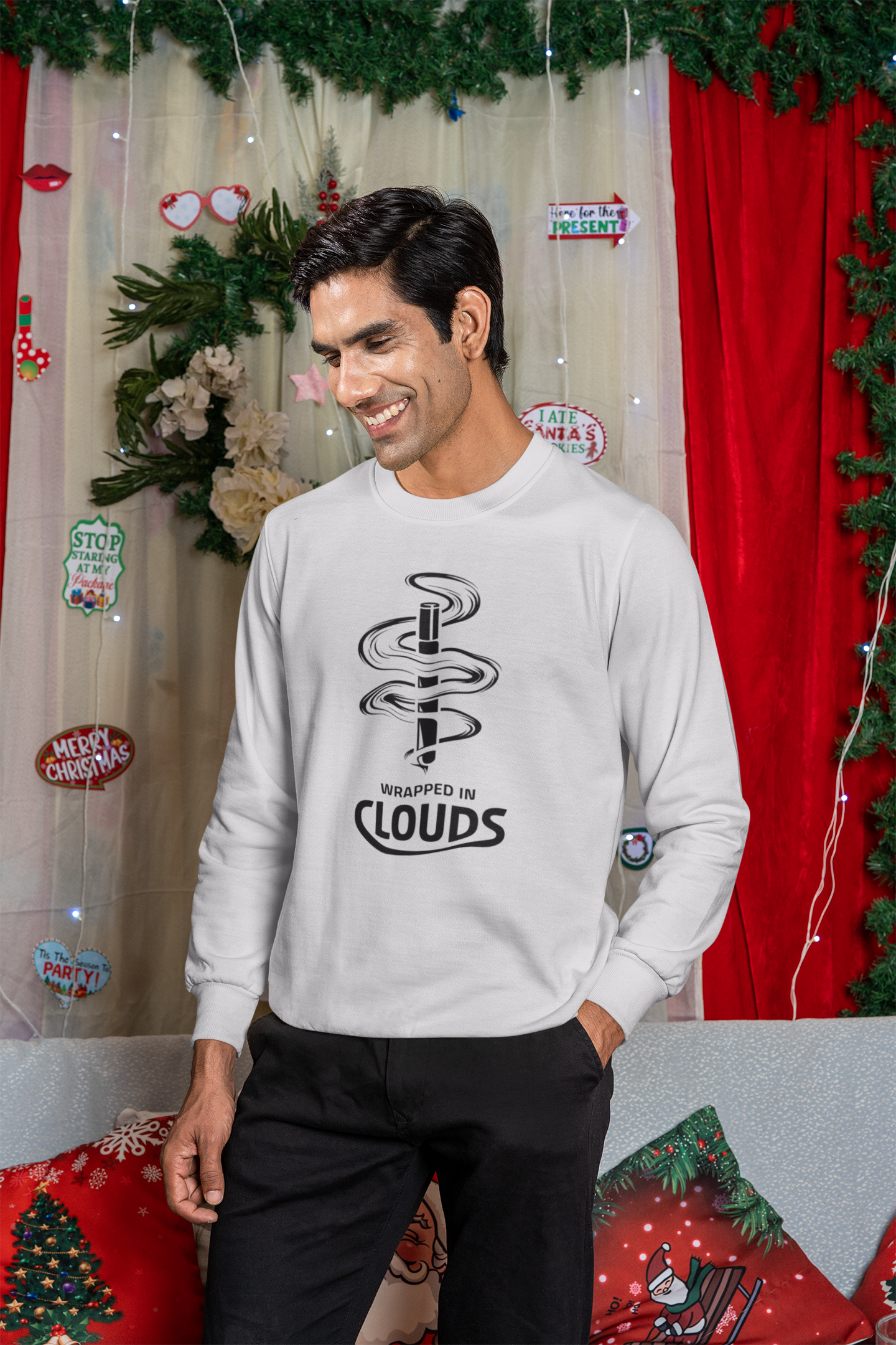 Wrapped in Clouds! Christmas Crewneck Sweatshirt