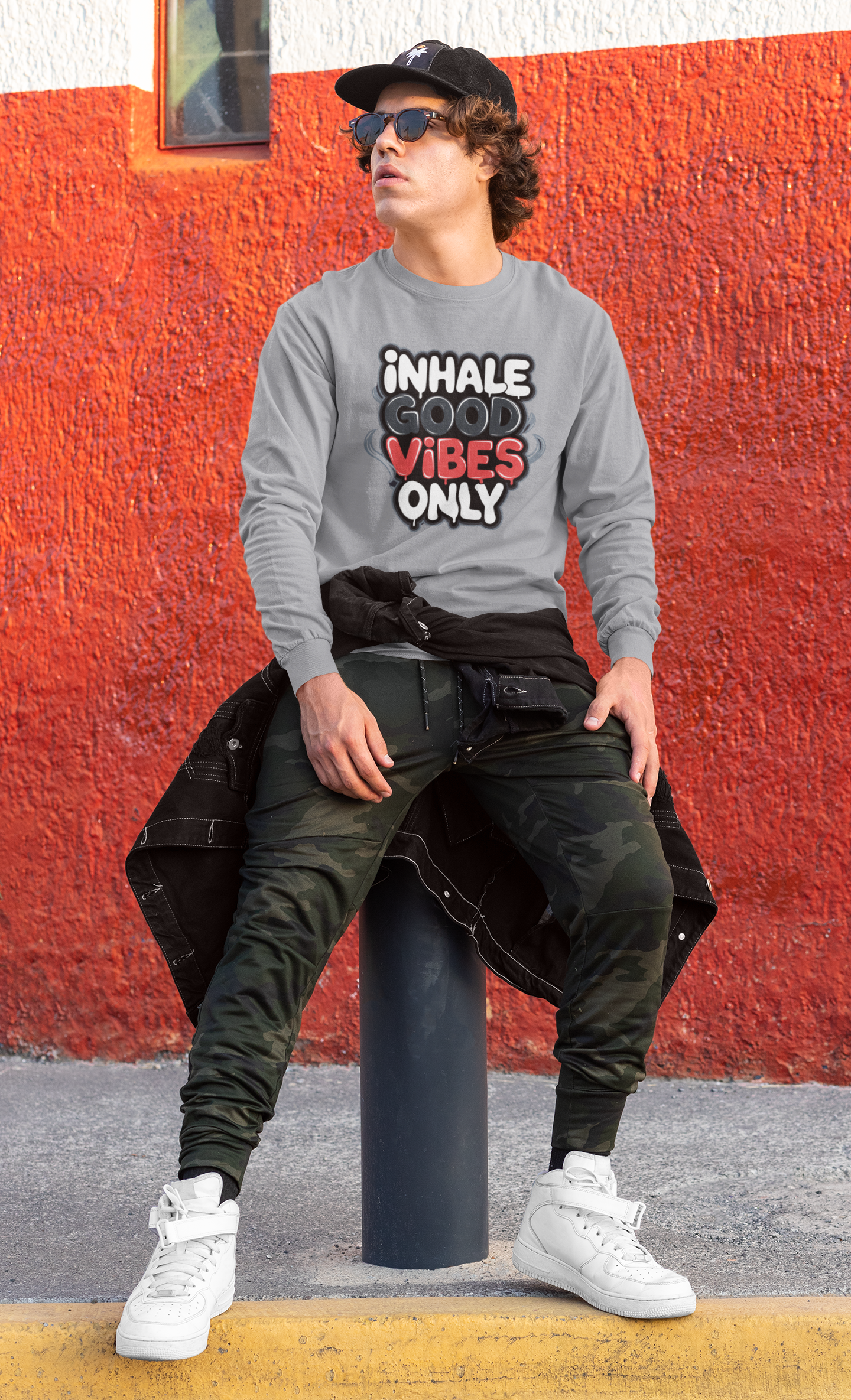 Inhale Good Vibes Only - New Year Crewneck Sweatshirt