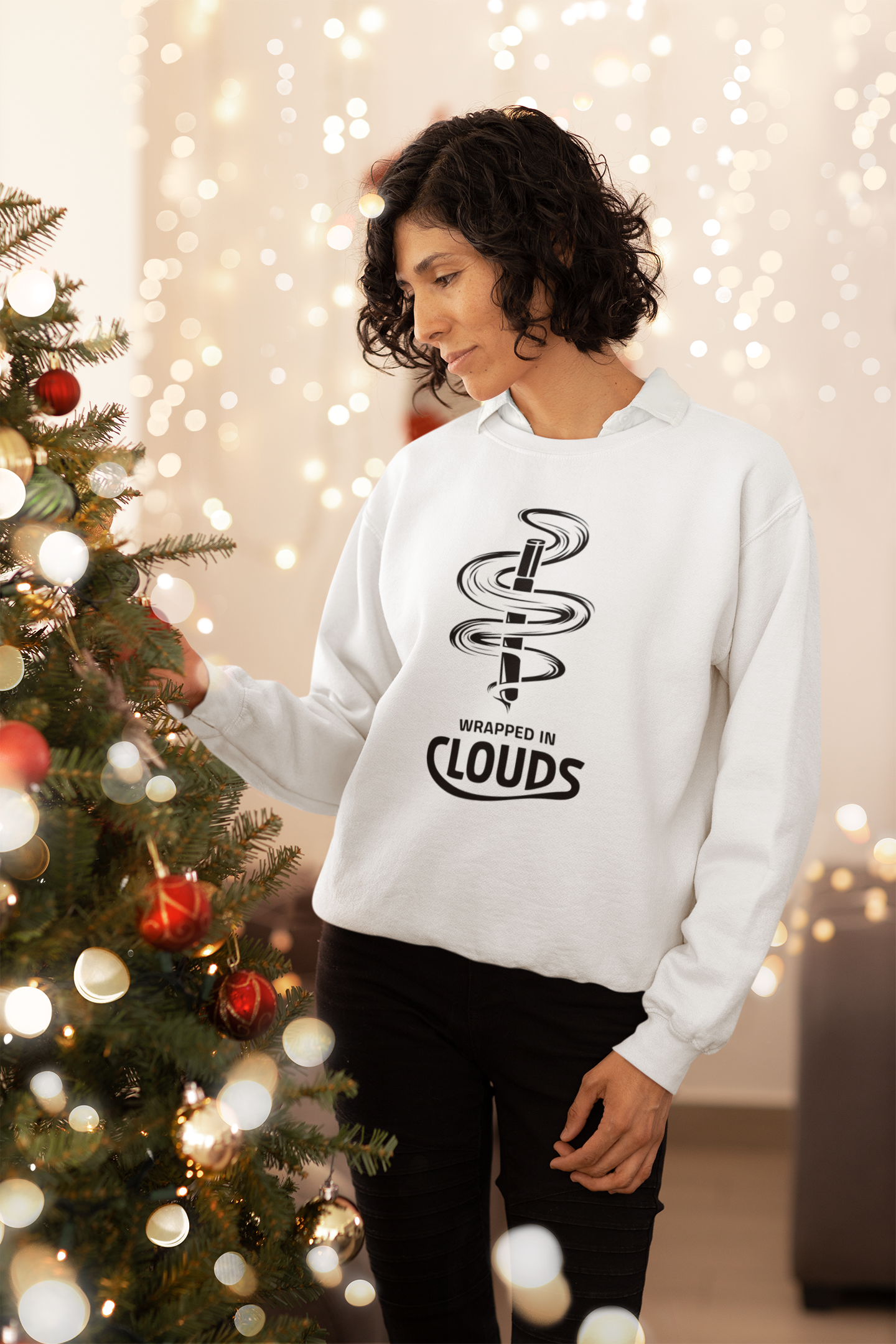 Wrapped in Clouds! Christmas Crewneck Sweatshirt