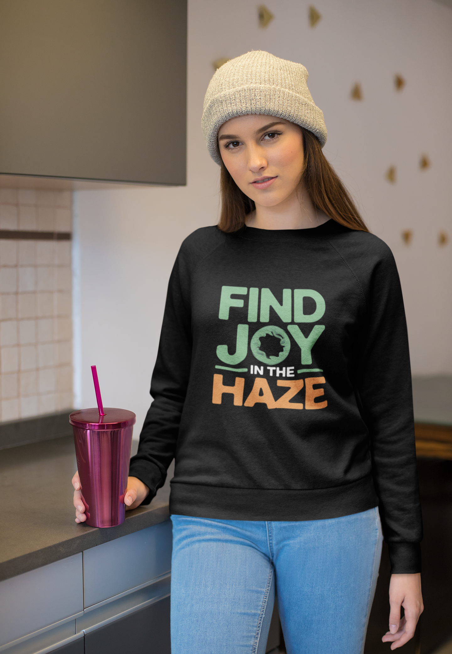 Find Joy in the Haze - New Year Crewneck Sweatshirt