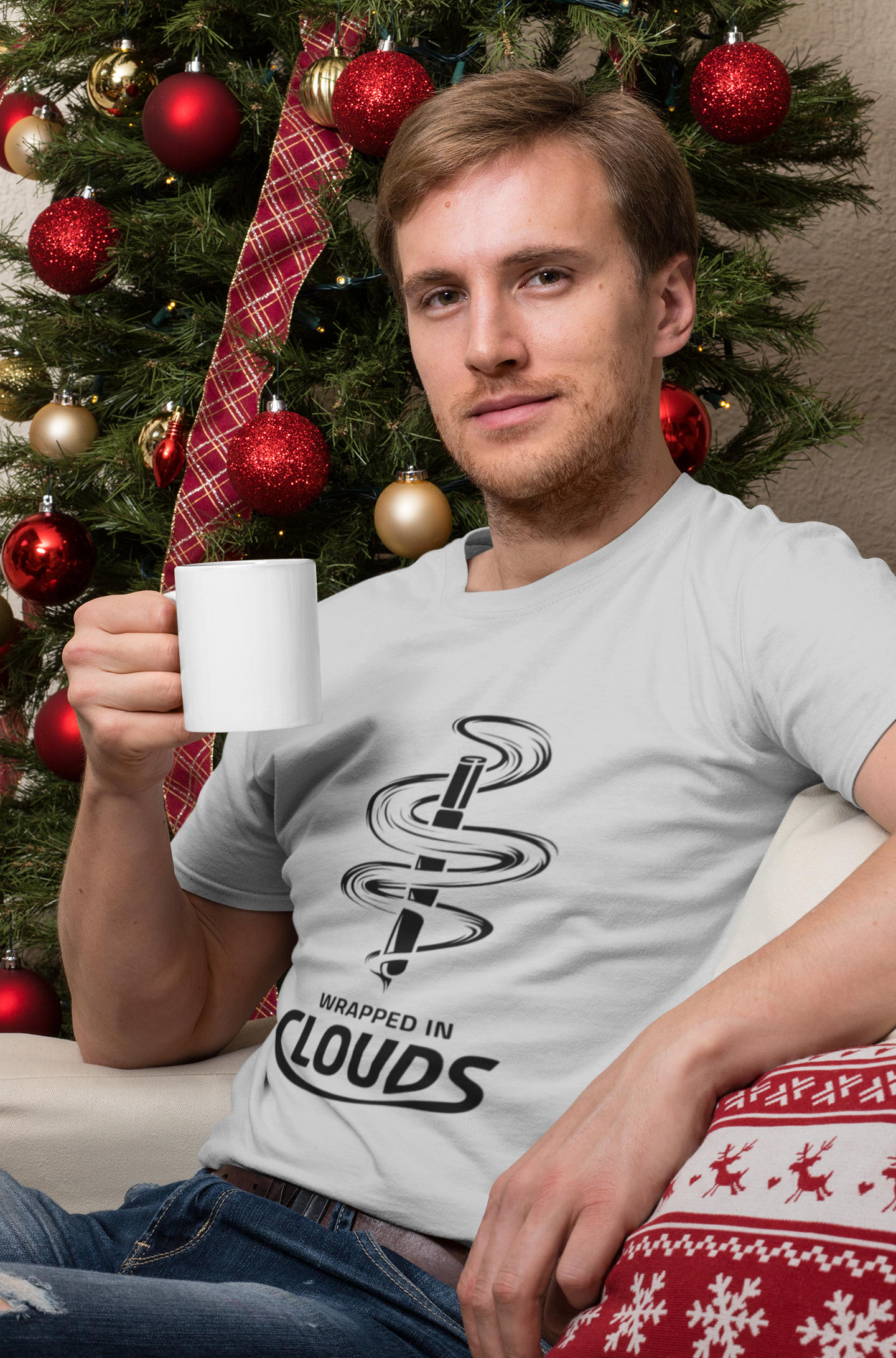 Wrapped in Clouds! Christmas Crewneck  T-Shirt