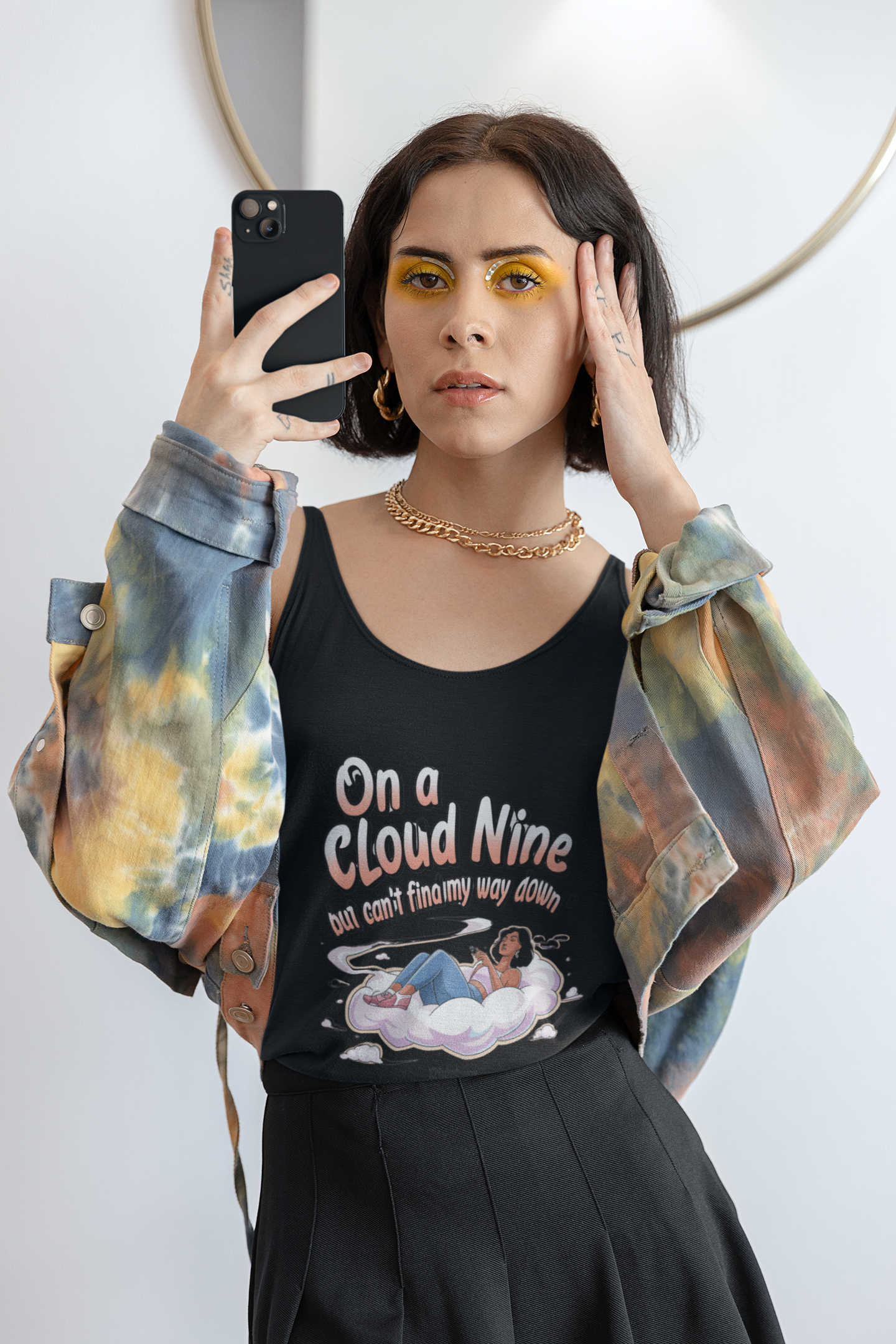 On A Cloud 9- Casual Graphic Tank Top for Adventurers